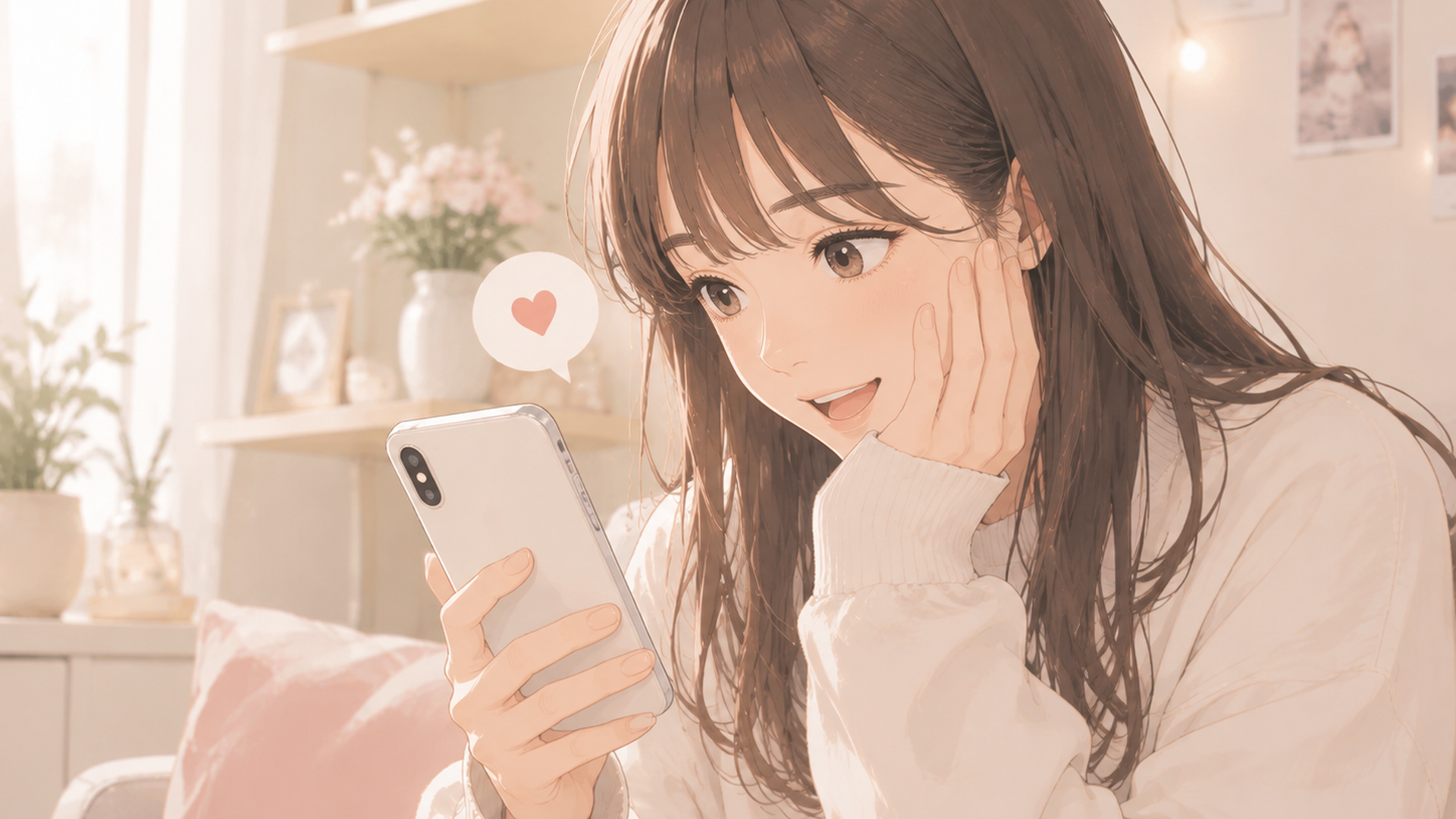 スマートフォン画面で芸能人のSNS投稿を確認するファンのイメージ